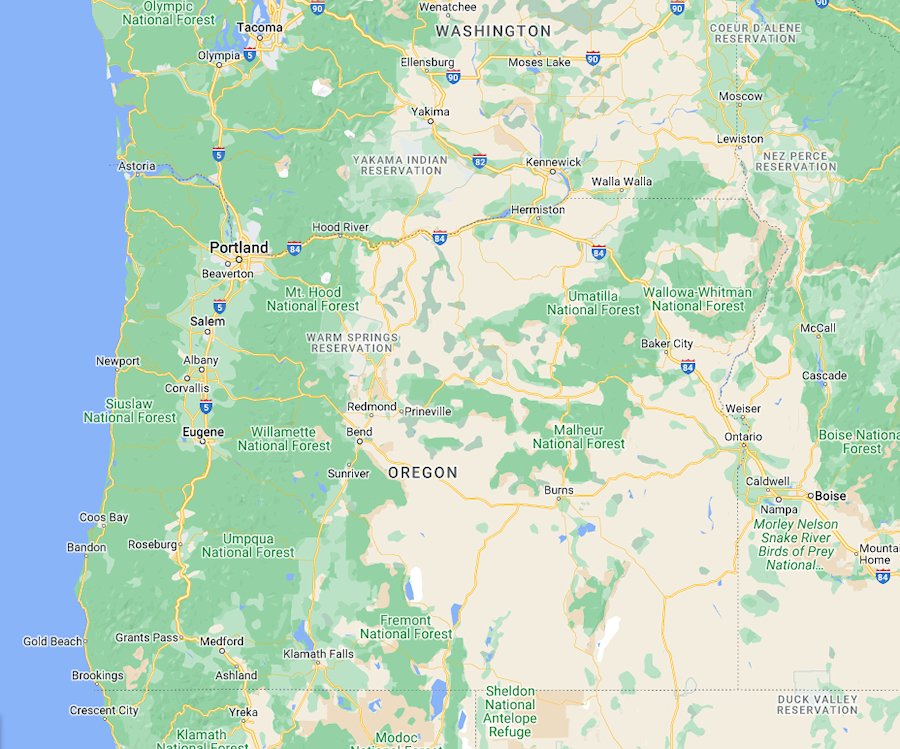 Map of Oregon