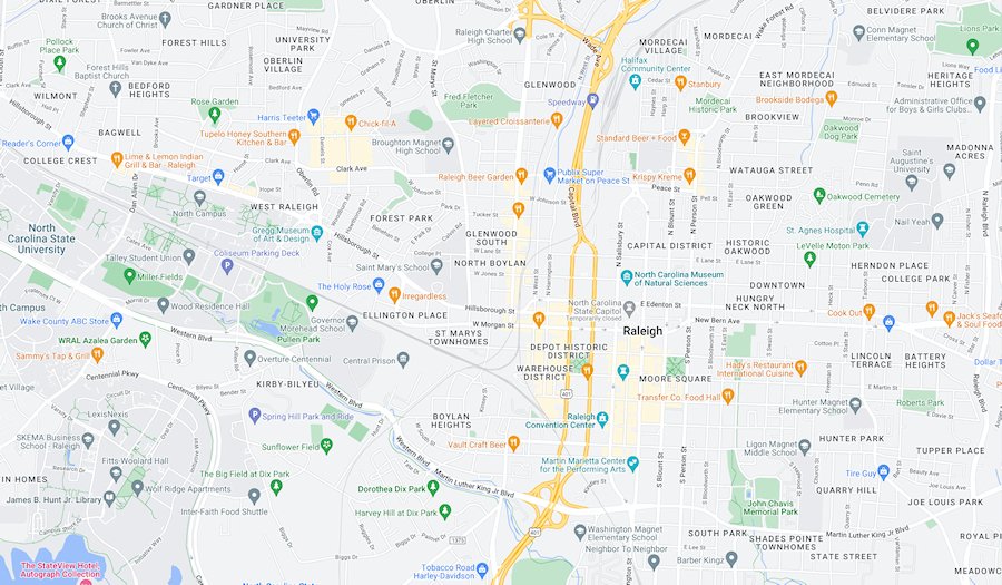 Map of Raleigh, North Carolina