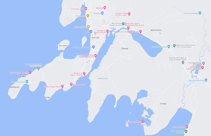 Map of Port Vila, Vanuatu