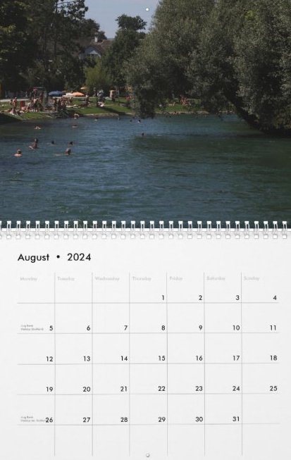 Travel Notes Wall Calendar - August