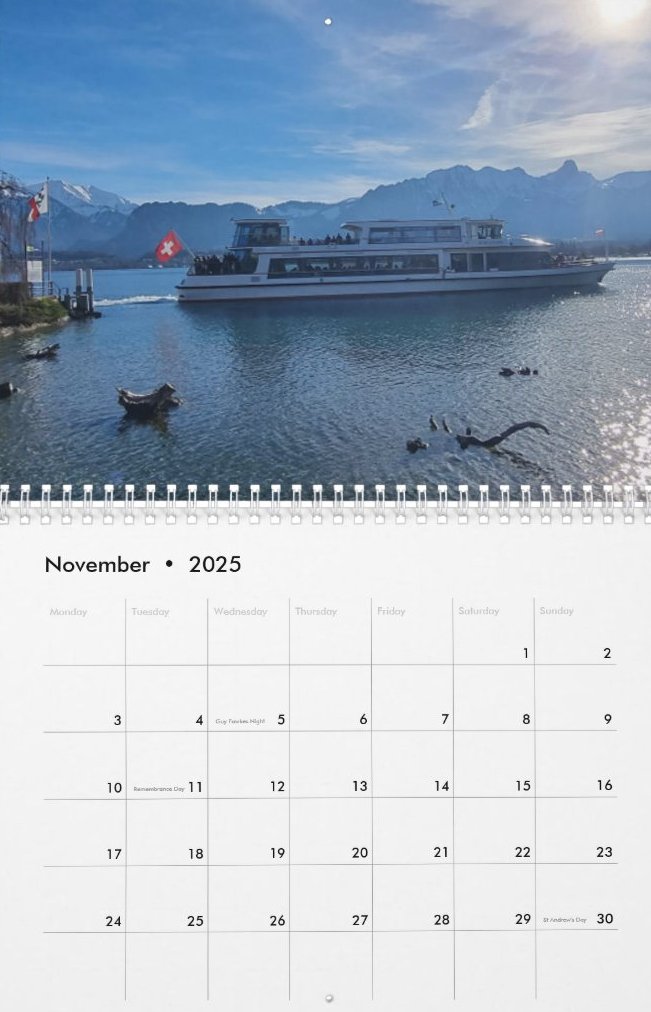 Travel Notes Wall Calendar - November