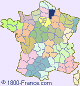 Department map of France showing the location of Aisne.