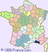 Department map of France showing the location of Bouches-du-Rh�ne.