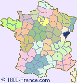 Department map of France showing the location of Doubs.