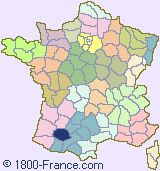 Department map of France showing the location of Gers.
