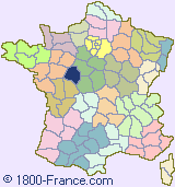 Department map of France showing the location of Indre-et-Loire.