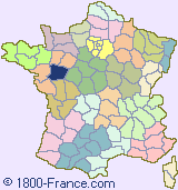 Department map of France showing the location of Maine-et-Loire.