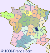 Department map of France showing the location of Rh�ne.