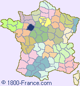 Department map of France showing the location of Sarthe.
