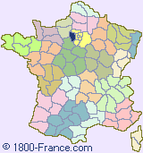 Department map of France showing the location of Yvelines.