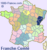 Regional map of France showing the location of Franche-Comt�.