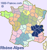 Regional map of France showing the location of Rh�ne-Alpes.