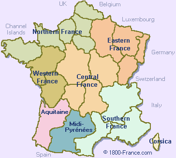 Map of South-Western France - � 1800-France.com