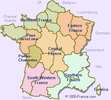 Map of Western France - � 1800-France.com